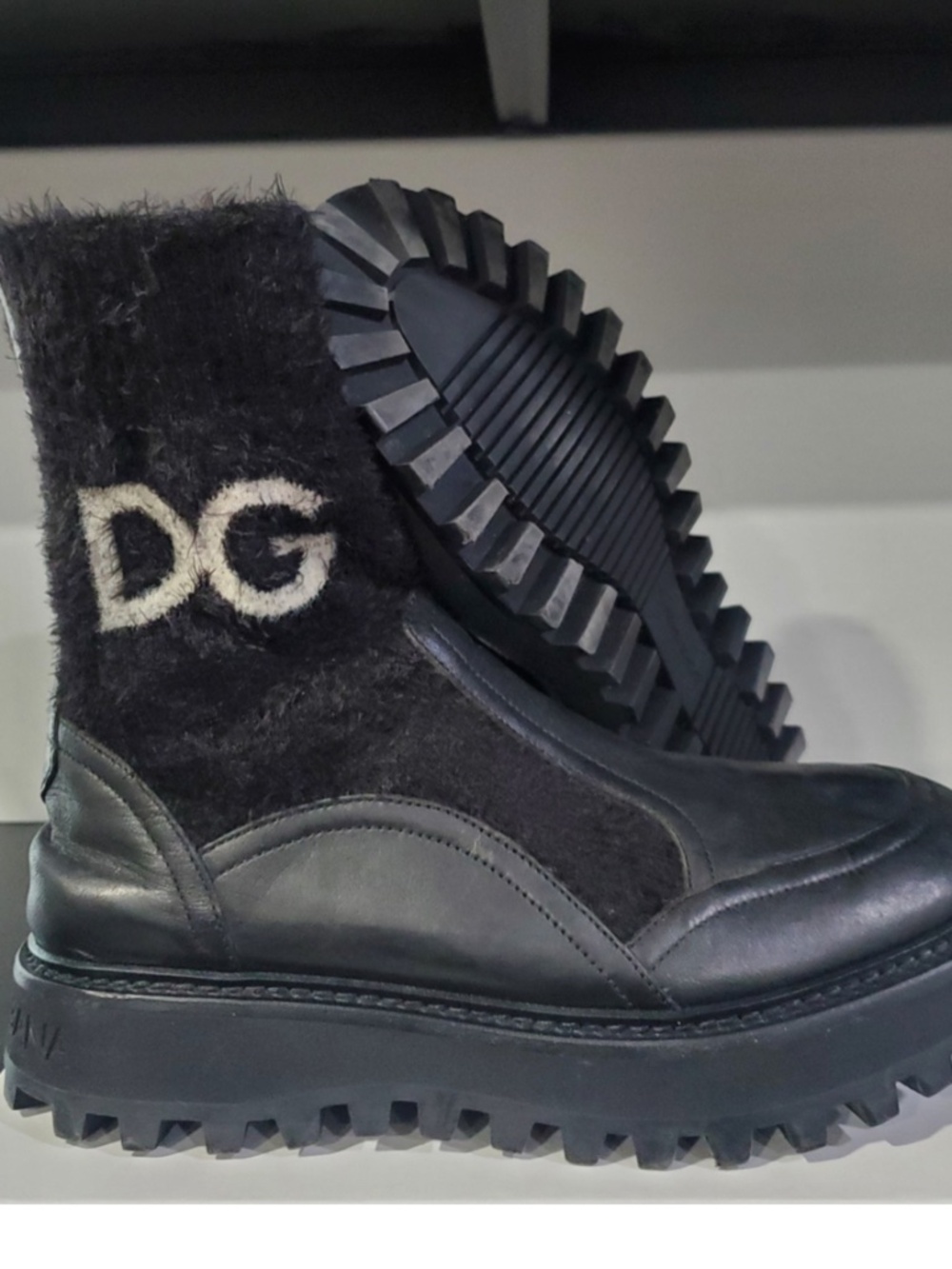 Dolce & Gabbana Logo Sock Ankle Boots